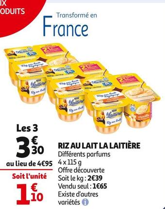 Auchan La laitière riz au lait offre