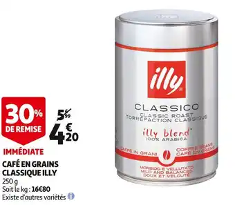 Auchan Illy café en grains classique offre