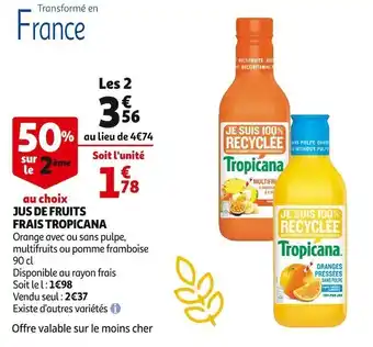 Auchan Tropicana jus de fruits frais offre