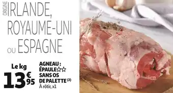 Auchan Agneau : épaule sans os de palette offre