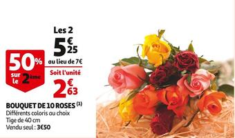 Auchan Bouquet de 10 roses offre