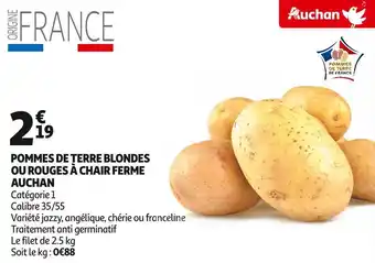 Auchan Auchan pommes de terre blondes ou rouges à chair ferme offre