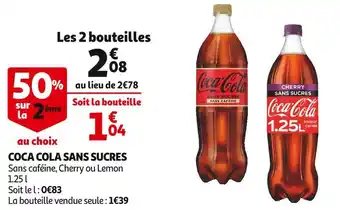 Auchan Coca cola coca cola sans sucres offre