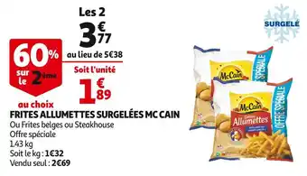 Auchan Mc cain frites allumettes surgelées offre