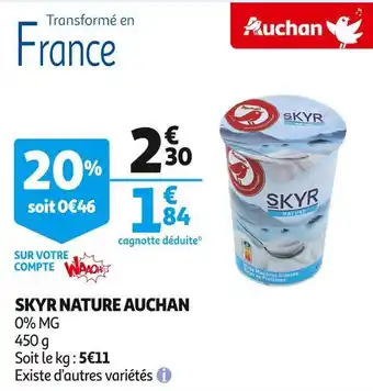 Auchan Auchan skyr nature offre