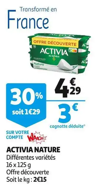 Auchan Danone activia nature offre