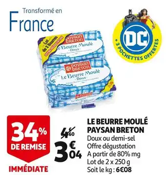Auchan Paysan breton le beurre moulé offre