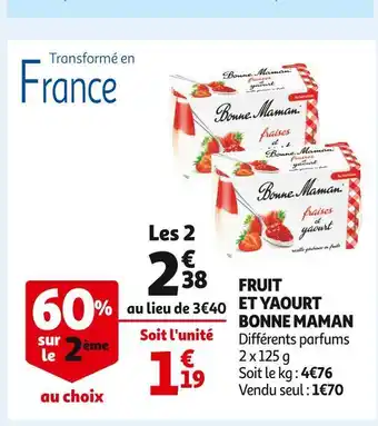 Auchan Bonne maman fruit et yaourt offre