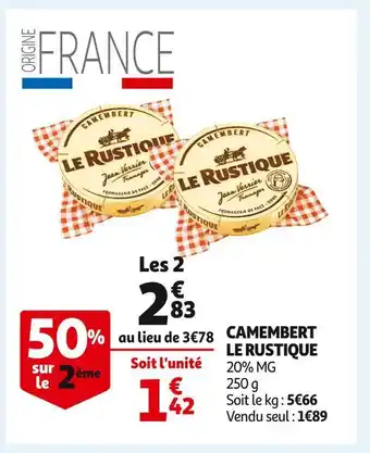 Auchan Le rustique camembert offre