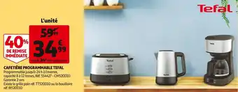 Auchan Tefal cafetière programmable offre