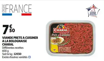 Auchan Charal viande prete à cuisiner à la bolognaise offre
