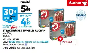 Auchan Auchan steaks hachés surgelés offre