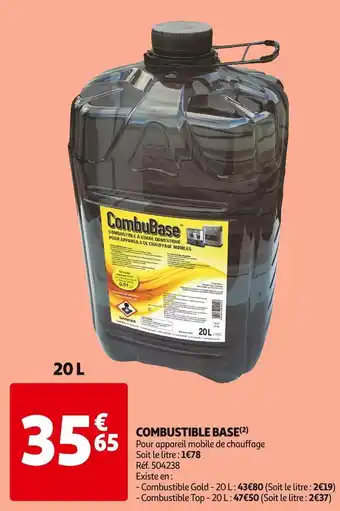 Auchan Combubase combustible base offre