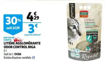 Auchan Riga litière agglomérante odor control offre