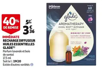 Auchan Glade recharge diffuseur huiles essentielles offre