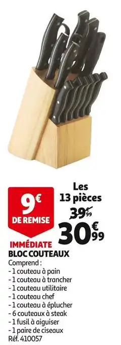 Auchan Bloc couteaux offre