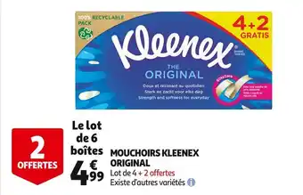 Auchan Kleenex mouchoirs original offre