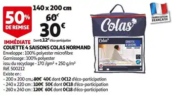Auchan Colas normand couette 4 saisons offre