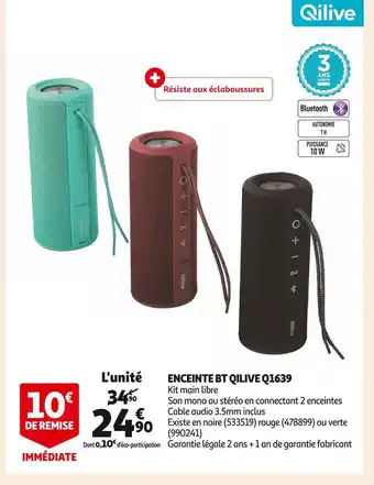 Auchan Qlive enceinte bt q1639 offre