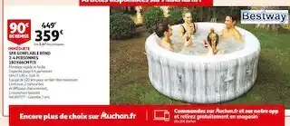 Auchan Bestway spa gonflable rond 2-4 personnes 180x66cm fiji offre
