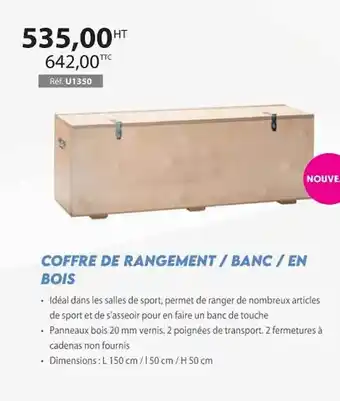Casal Sport Coffre de rangement-banc-en bois offre