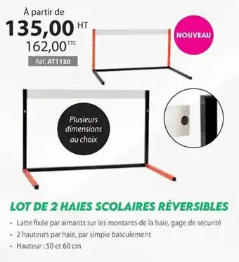 Casal Sport Lot de 2 haies scolaires réversibles offre