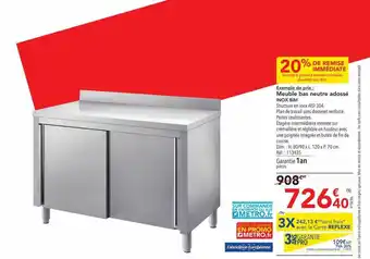 METRO Meuble bas neutre adossé inox bim offre