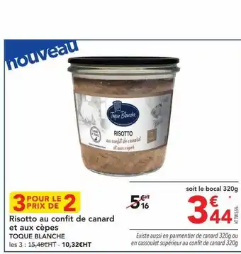METRO Risotto au confit de canard et aux cèpes toque blanche offre