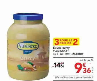 METRO Sauce curry vleminckx offre