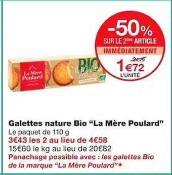 Monoprix Galettes nature bio offre