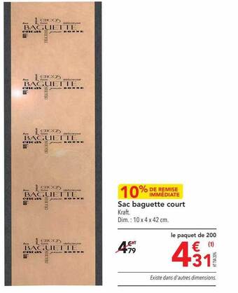 METRO Sac baguette court offre