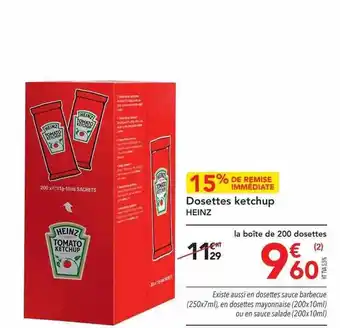 METRO Dosettes ketchup heinz offre