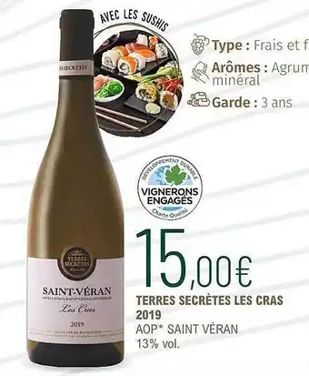 La Vignery Terres secrètes les cras 2019 aop saint véran 13% vol. offre