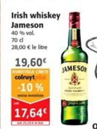 Colruyt Irish whiskey Jameson offre