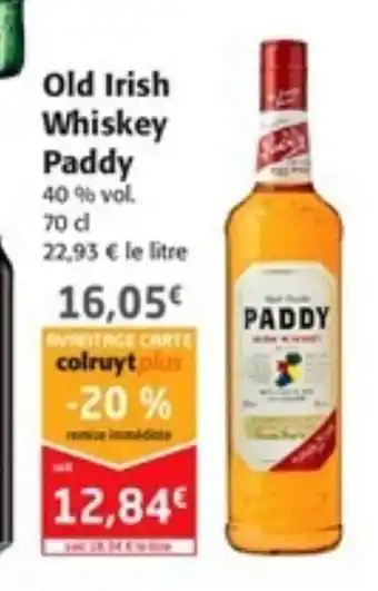 Colruyt Old Irish Whiskey Paddy offre