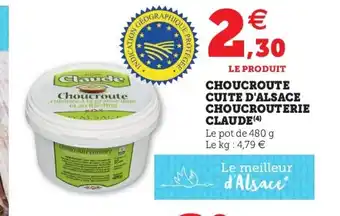 Super U Choucroute Cuite d'Alsace Choucrouterie Claude offre