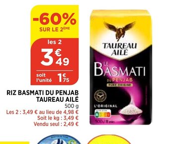 Maximarché Riz Basmati Du Penjab Taureau Ailé offre