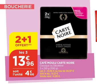 Maximarché Carte Noire Café Moulu offre