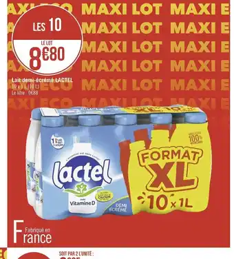 Géant Casino Lactel Lait demi-écrémé offre