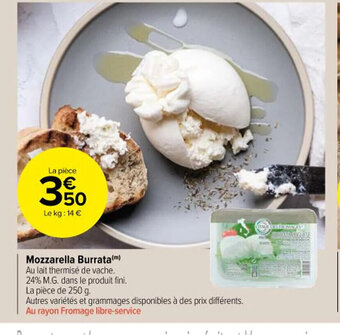 Carrefour Market Mozzarella Burrata offre