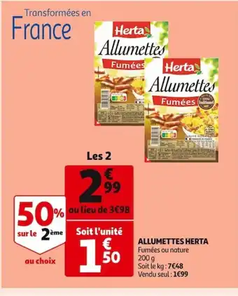 Auchan Herta Allumettes offre