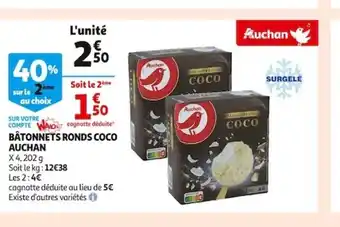 Auchan Bâtonnets Ronds Coco Auchan offre