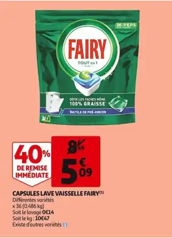 Auchan Fairy Capsules Lave Vaisselle offre