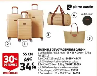 Auchan Ensemble de Voyage Pierre Cardin offre