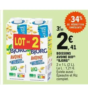 E.Leclerc Boissons avoine bio bjorg offre