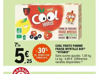 E.Leclerc Cool fruits pomme fraise myrtille bio vitabio offre