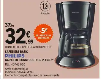 E.Leclerc Cafetiere basic philips offre