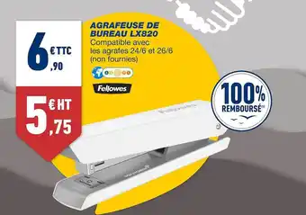 Bureau Vallée Agrafeuse de bureau lx820 fellowes offre