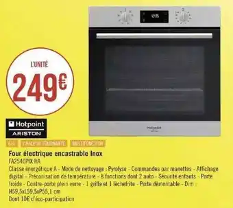Géant Casino Four électrique encastrable inox hotpoint ariston offre