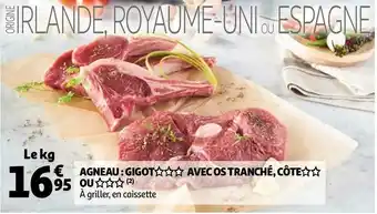 Auchan AGNEAU : GIGOT AVEC OS TRANCHÉ, CÔTE offre